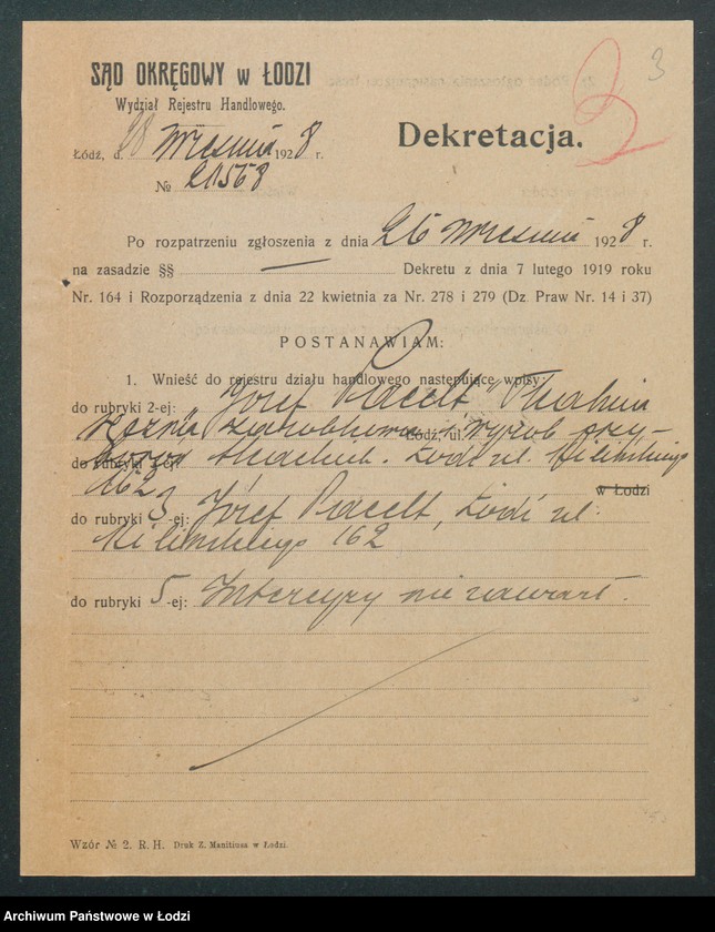 Obraz 5 z jednostki "Józef Paccelt- tkalnia ręczna zarobkowa i wyrób przyborów tkackich"