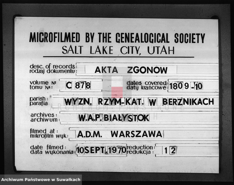 image.from.unit.number "Akta Zeszłych w Gminiej Berznickiey od 10 Maja 1809 R-u"