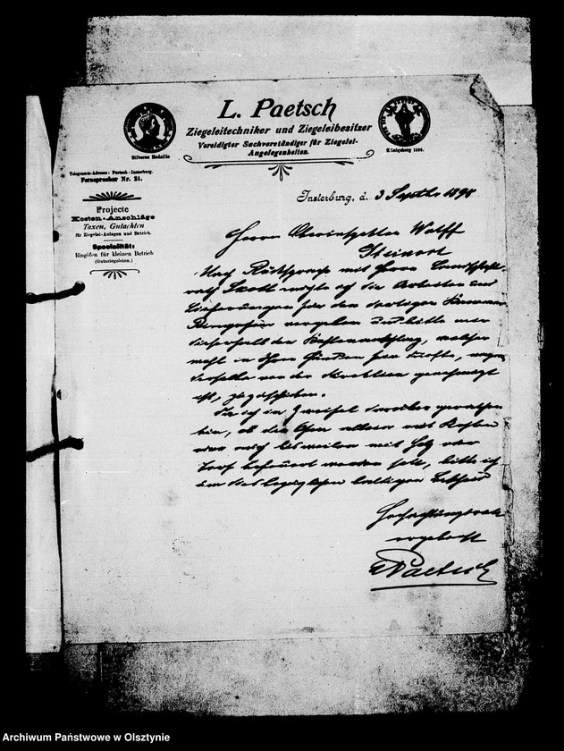 image.from.unit.number "/Akten betr. den Bau eines Kammer- Ring- Ofens auf der Ziegelei in Kl. Steinort/"