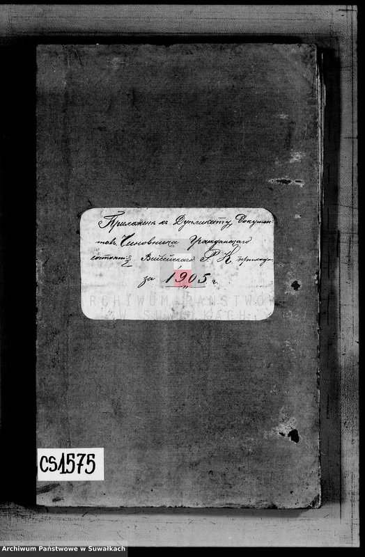 image.from.unit.number "Prilaženie k Duplikatu dokumentov Činovnika Graždanskago sostojanija Vejsejskogo R. K. Prichoda za 1905 g."