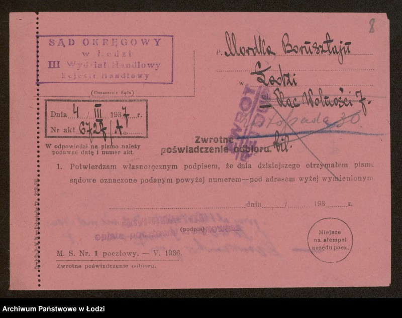 Obraz 10 z jednostki "Mordka Bornsztajn- sprzedaż drobnej galanterii"