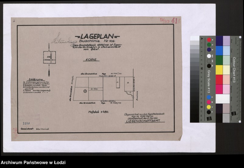 Obraz 1 z jednostki "Lageplan Buschlinie Nr 109 Litzmannstadt"