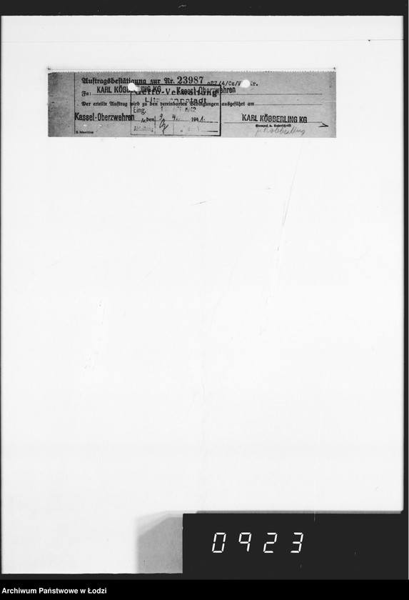 Obraz 5 z jednostki "K.Köberlin.18 Aufträge [Pokwitowania odbioru]"