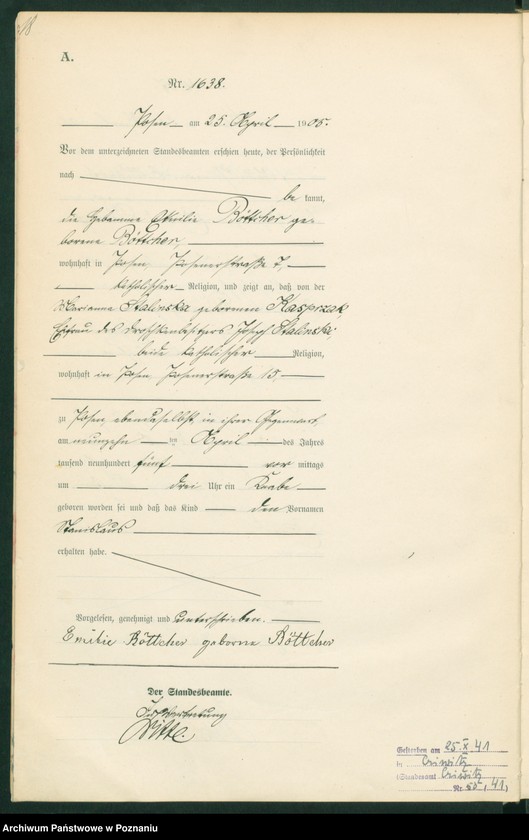 Obraz 20 z jednostki "Księga miejscowa urodzeń tom IV"