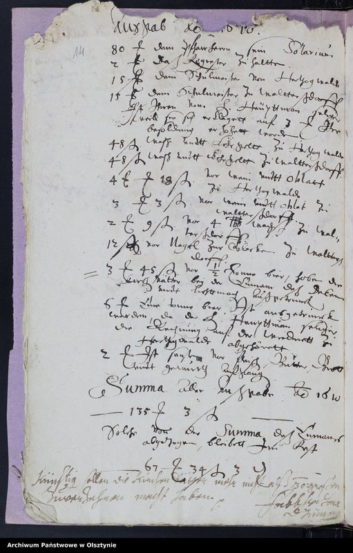 image.from.unit.number "Kirchen Rechnung des Kirchspiels Herzogswalde"