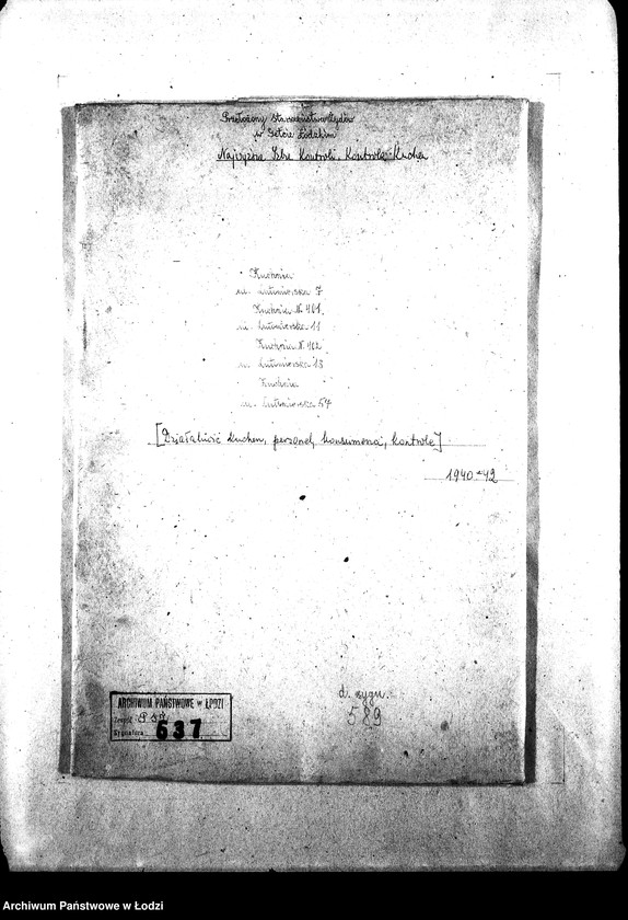 Obraz 3 z jednostki "[Kuchnia, ul. Lutomierska 7. Kuchnia nr 401, ul. Lutomierska 11. Kuchnia nr 402, ul. Lutomierska 13. Kuchnia, ul. Lutomierska 57. Działalność kuchni, personel, konsumenci, kontrole]"