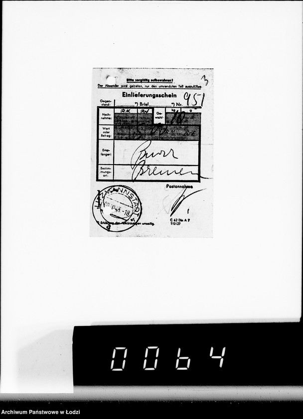 Obraz 7 z jednostki "M. Rechnungen [za dostawy towarów spoza Getta]"