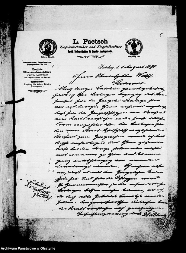 image.from.unit.number "/Akten betr. den Bau eines Kammer- Ring- Ofens auf der Ziegelei in Kl. Steinort/"