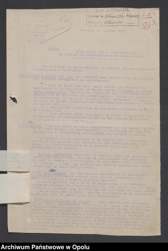 Obraz 7 z jednostki "Renseignements /Biuletyny wywiadowcze/"