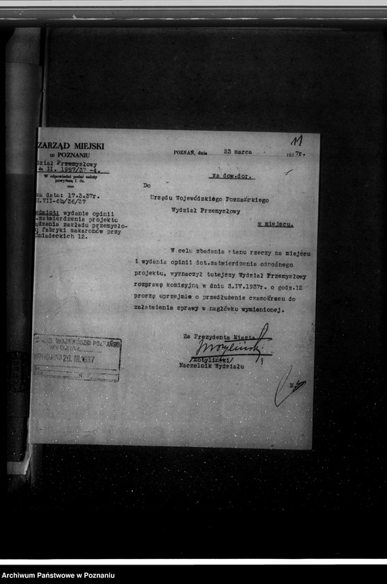 image.from.unit.number "Zatwierdzenie zakładu przemysłowego /fabryki makaronu/  Aldo- Germanini i Spółka w Poznaniu"
