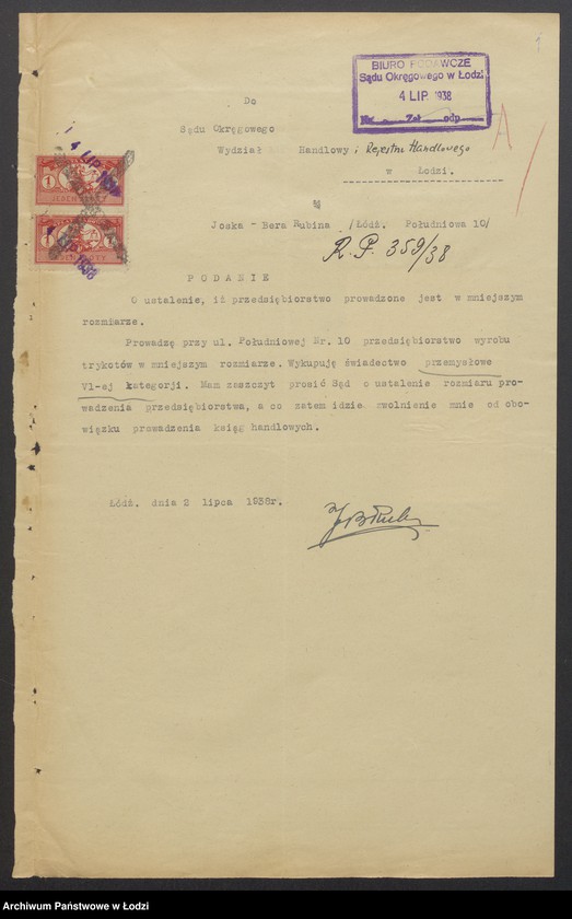 Obraz 3 z jednostki "Josek Ber Rubin – wyrób trykotaży"