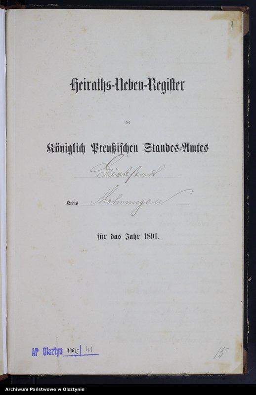 image.from.unit.number "Heiraths-Neben-Register Nr 1 - 14"