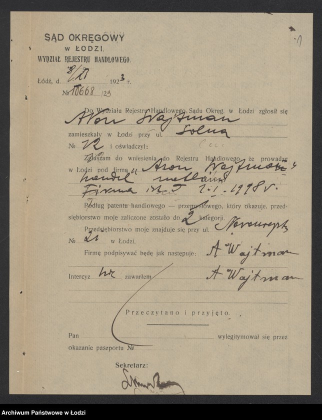 Obraz 3 z jednostki "Aron Wajtman- handel meblami"