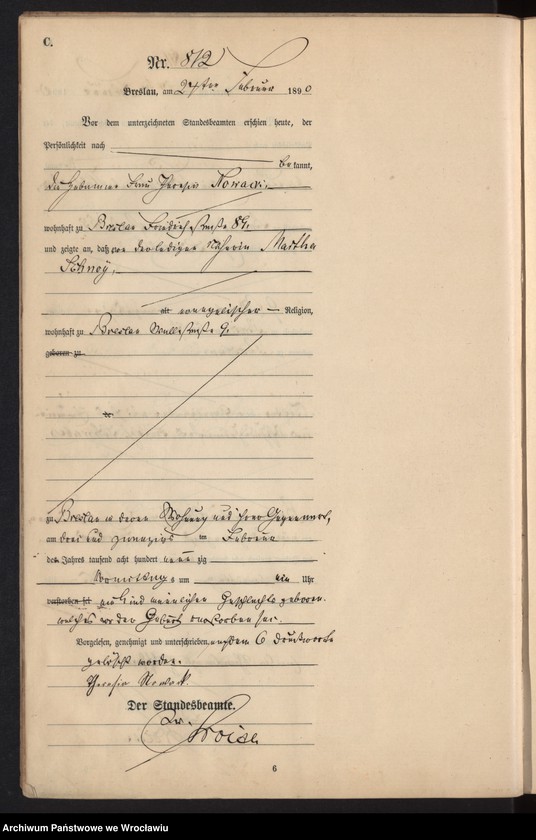 image.from.unit.number "Sterbe-Haupt-Register Breslau I 1890 Band 3"