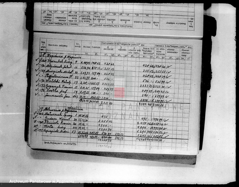 Obraz 20 z jednostki "Obciążenia rachunku nabywców parcel za szacunki /osady markowe/"