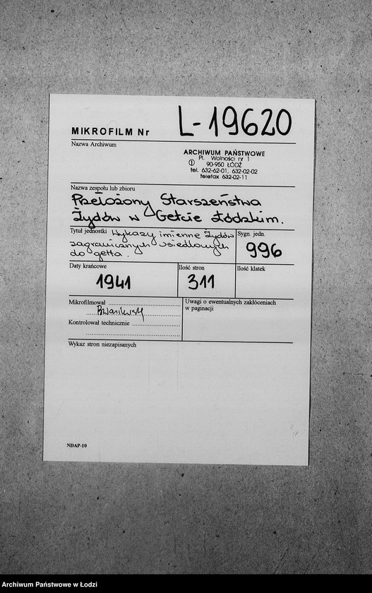 image.from.unit.number "[Wykazy imienne Żydów zagranicznych wsiedlonych do getta]"