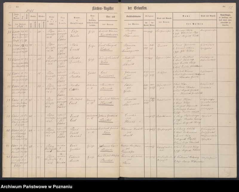 Obraz 12 z jednostki "[Akta urodzeń i chrztów, ślubów, zgonów]"