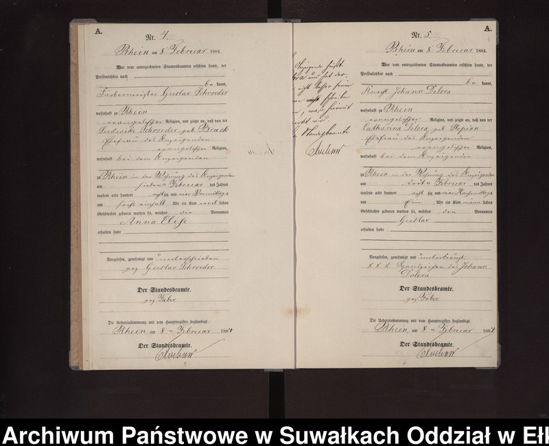 image.from.unit.number "Geburts-Neben-Register des Preussischen Standes-Amtes Rhein Kreis Loetzen"