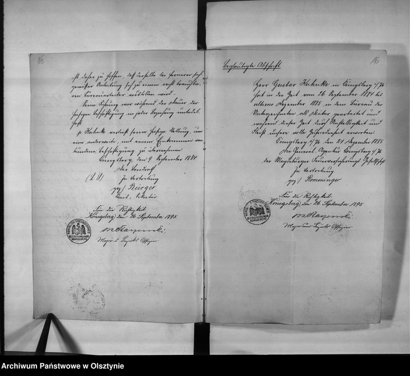 image.from.unit.number "Kanzlei Hilfsarbeiter Kuhnke [Gustav Albert], den 11.2.[18]97 Regierungs Büreau Diätar, den 1.6.1901 Regi.[ierungs] Hauptkassen Buchhalter"