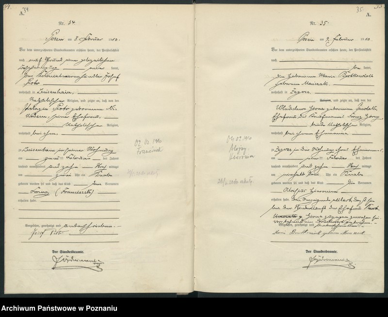 Obraz 20 z jednostki "Księga miejscowa urodzeń [Rejestr główny urodzeń]"