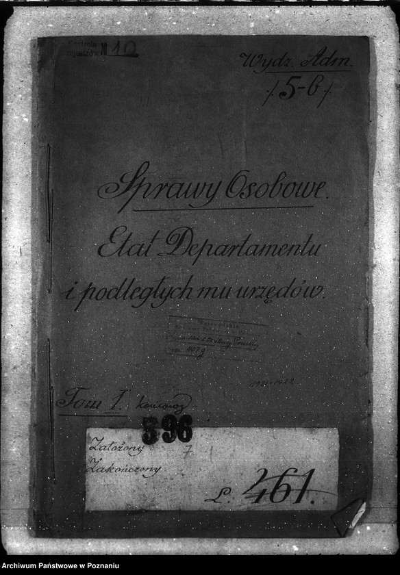 Obraz 4 z jednostki "Sprawy osobowe Etat Departamentu i podległych mu urzędów"