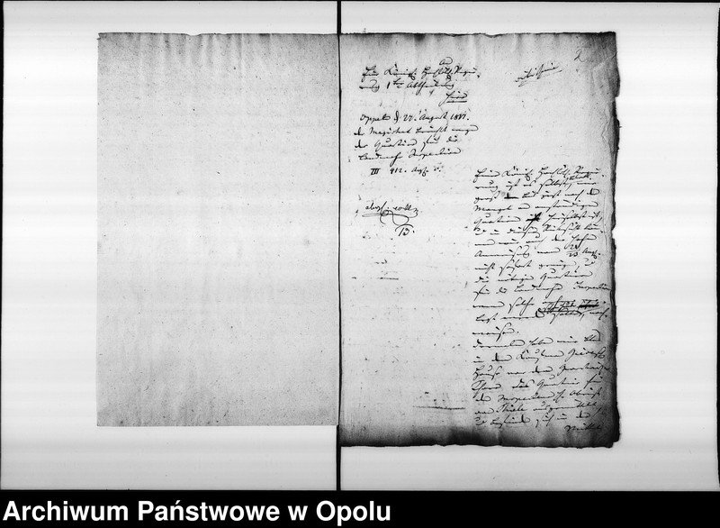 Obraz 6 z jednostki "Acta des Magistrats zu Oppeln betreffend die verlangte Zurückverlegung der Landwehr - Inspection von Neisse nach Oppeln und Ausmittelung der Quartiere für dieselbe Vol. I 1817"