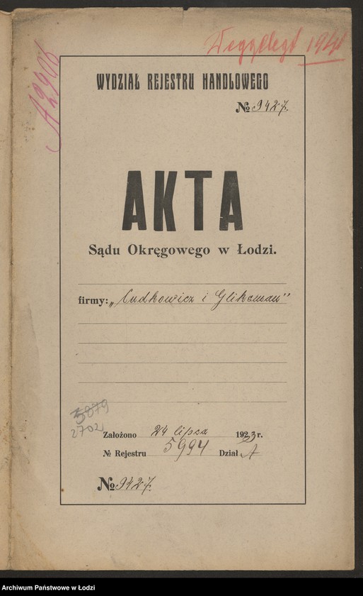 Obraz 2 z jednostki "Ludkowicz i Gliksman – sprzedaż towarów manufakturowych"