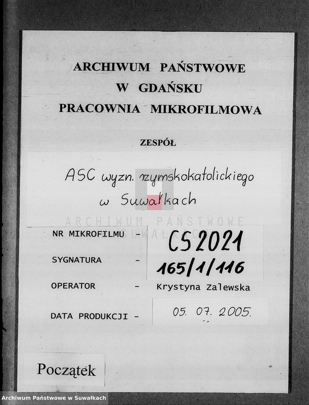 image.from.unit.number "[Księga akt małżeństw wyznania rzymskokatolickiego parafii w Suwałkach]"