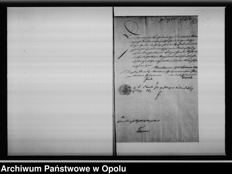 image.from.unit.number "Acta von Bestellung eines Preuss[ischen] Militair Platz Commandanten bei der Stadt Oppeln Vol. I de anno 1813"