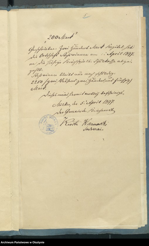 image.from.unit.number "Beläge der Kirchspiels Schulkasse Rechnung"