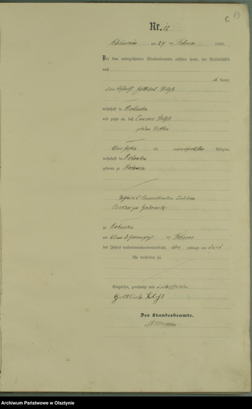 image.from.unit.number "Sterbe-Haupt-Register Nr 1 - 71"