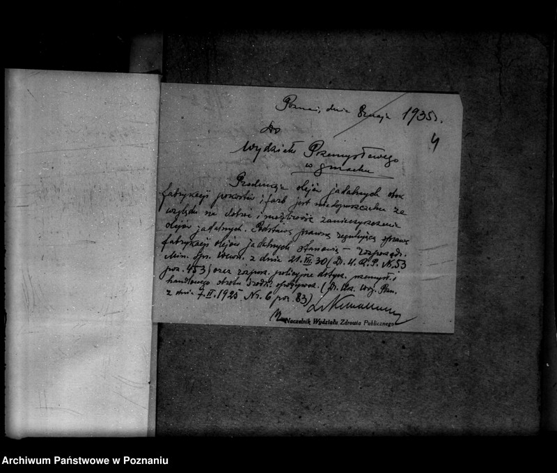 Obraz 8 z jednostki "Zatwierdzenie zakładu przemysłowego /olejarni, fabryk farb i pokostów/ J. Zabilskiego w Popowie powiat szamotulski"