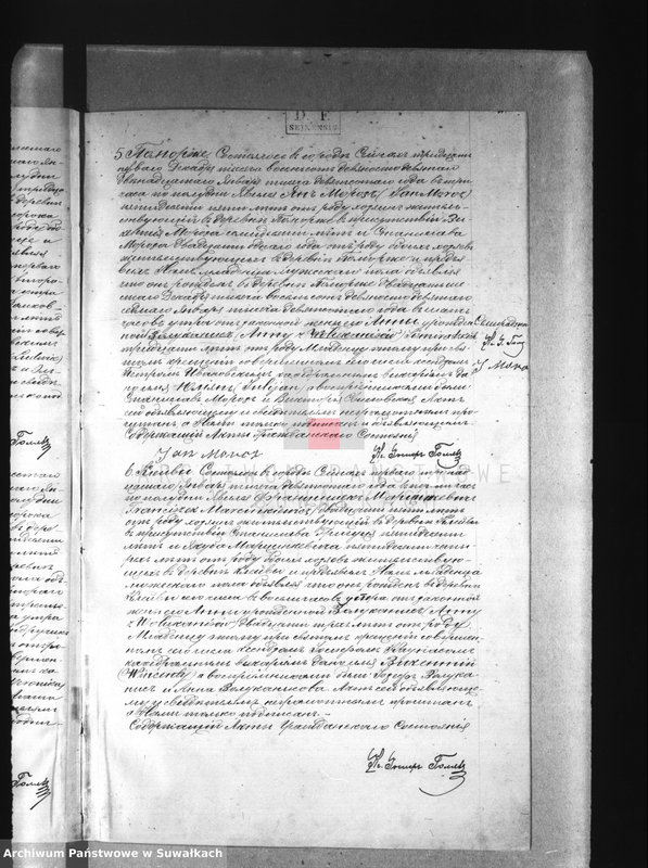 Obraz 8 z jednostki "[Księga akt urodzeń, małżeństw i zgonów wyznania rzymskokatolickiego parafii w Sejnach]."