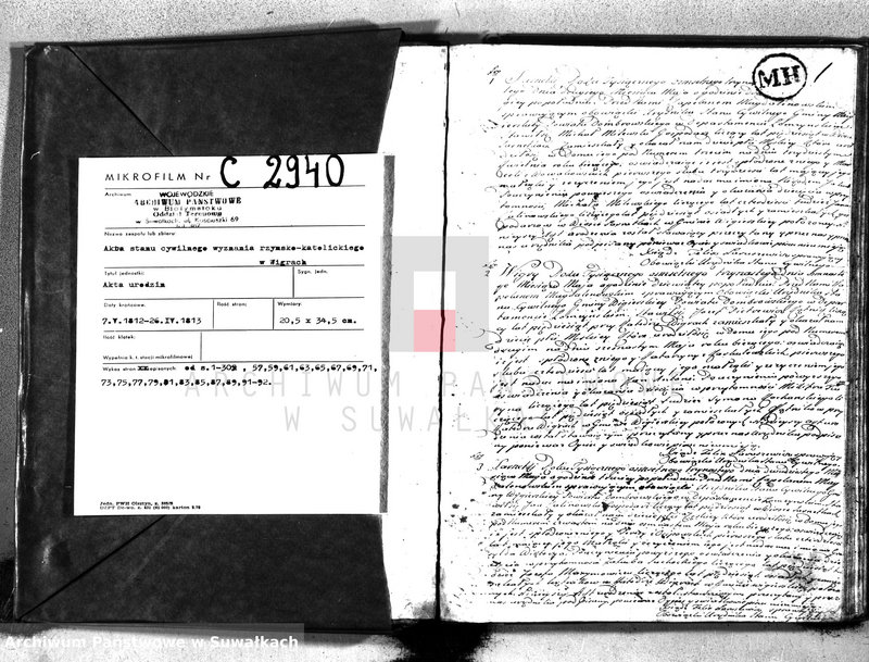 image.from.unit.number "Akta urodzin gminy wigierskiey od 1-go maja 1812 do dnia ostatniego kwietnia 1813 roku"
