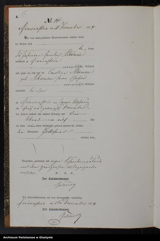 image.from.team "Urząd Stanu Cywilnego w Kamieńcu pow. iławski ( dawny pow. suski )"