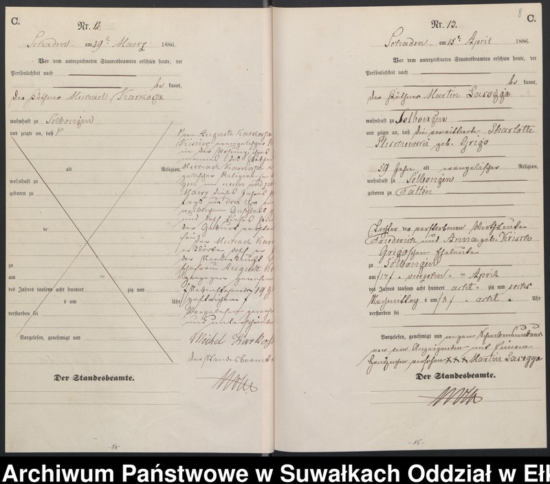 image.from.unit.number "Sterbe-Haupt-Register des Königlich Preussischen Standes-Amtes Schaden Kreis Sensburg"