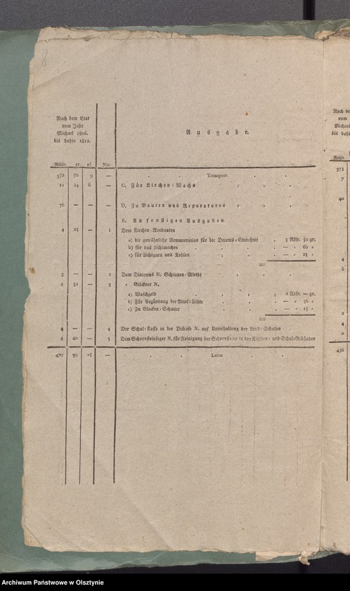 image.from.unit.number "Kirchen Etat, Einnahme und Ausgabe der Kasse zu Schwarzstein"