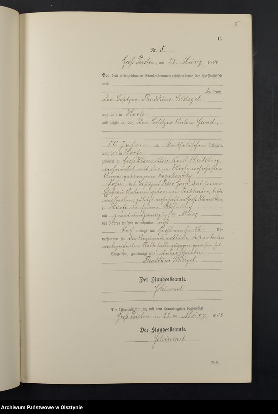 Obraz 7 z jednostki "Sterbe-Neben-Register Nr 1 - 23"