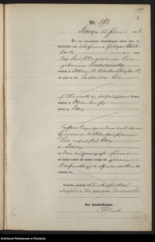 Obraz 20 z jednostki "Księga zgonów t. III"