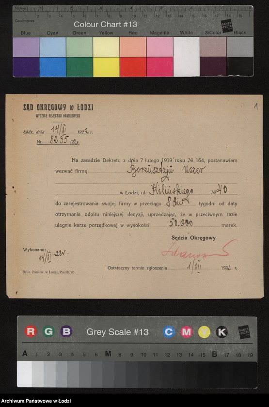 Obraz 3 z jednostki "Uszer Borenstein- wyrób i sprzedaż przędzy wigoniowej"