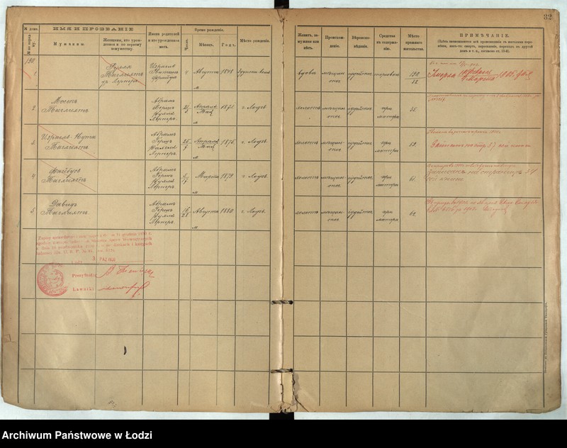 Obraz 18 z jednostki "[Księga ludności stałej m. Łodzi guberni piotrkowskiej nr domu 189-192]"
