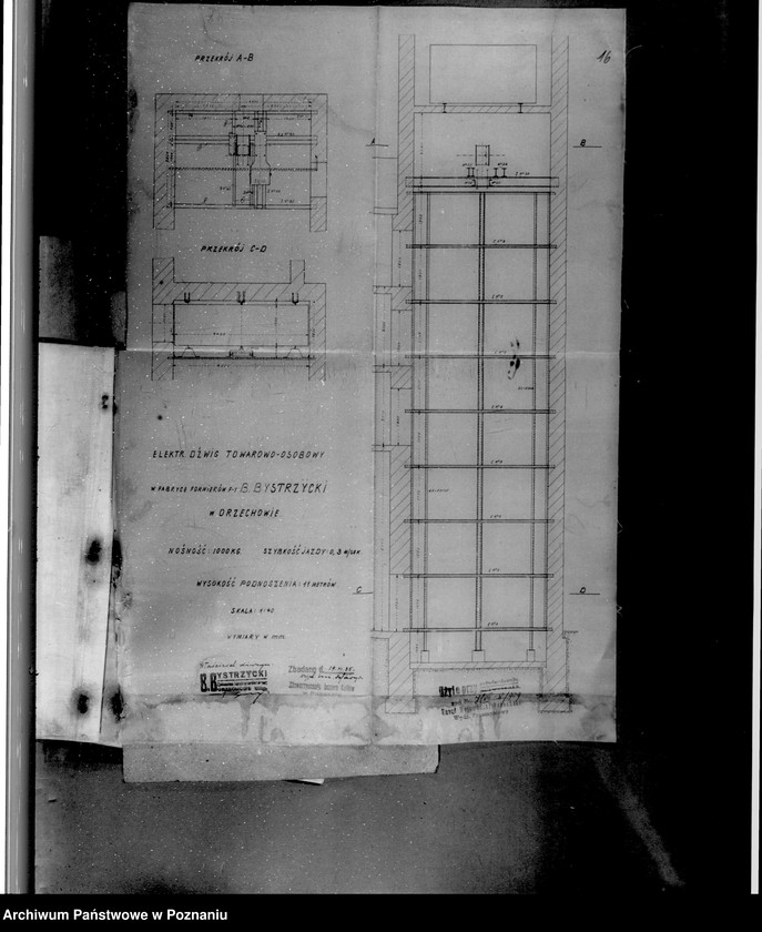 Obraz 20 z jednostki "Zatwierdzenie zakładu przemysłowego /urządzenia dźwigu/ Bystrzyckiego w Orzechowie Zjednoczone Fabryki Przeróbki Drzewa"
