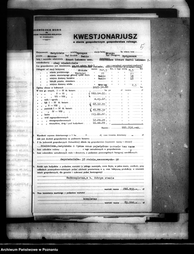 Obraz 9 z jednostki "Majątek Wyrza-Matyldzin powiatu wyrzyskiego parcelacja oddłużeniowa"