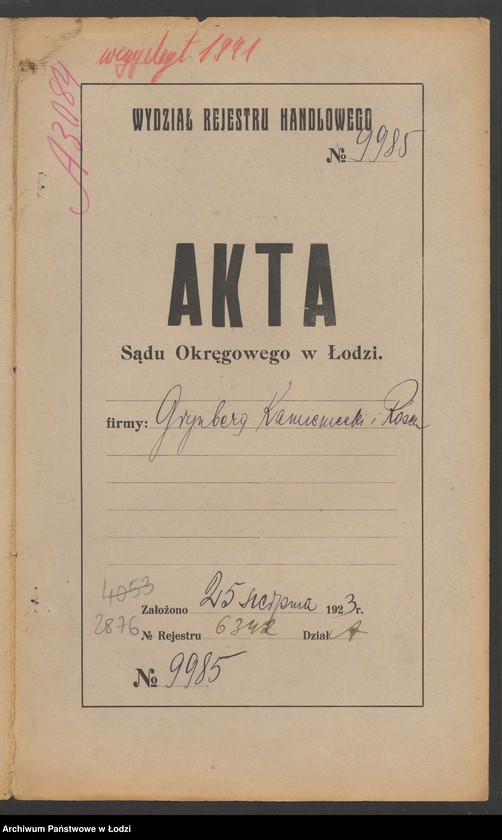 Obraz 2 z jednostki "Grűnberg, Kamieniecki i Rosen- fabrykacja i handel manufakturą"