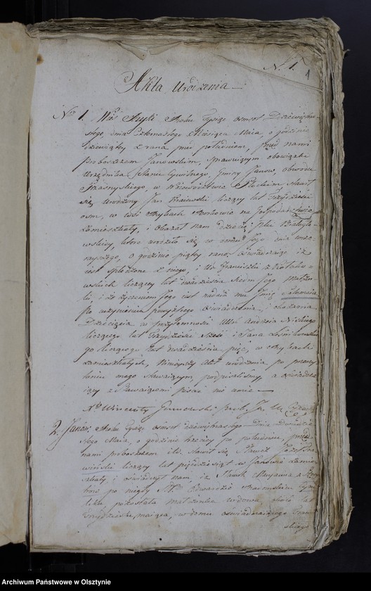 image.from.unit.number "Duplikat. Akta Urodzenia, Zeyścia, Zapowiedzi i Małżeństw wraz z Annexami Gminy Janow od dnia 1 Maja do dnia 30 Kwiet[nia] Roku 1819/20"