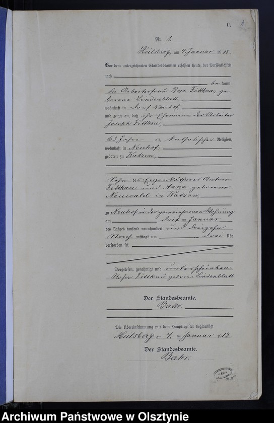 image.from.unit.number "Sterbe -Neben-Register Nr 1-66"