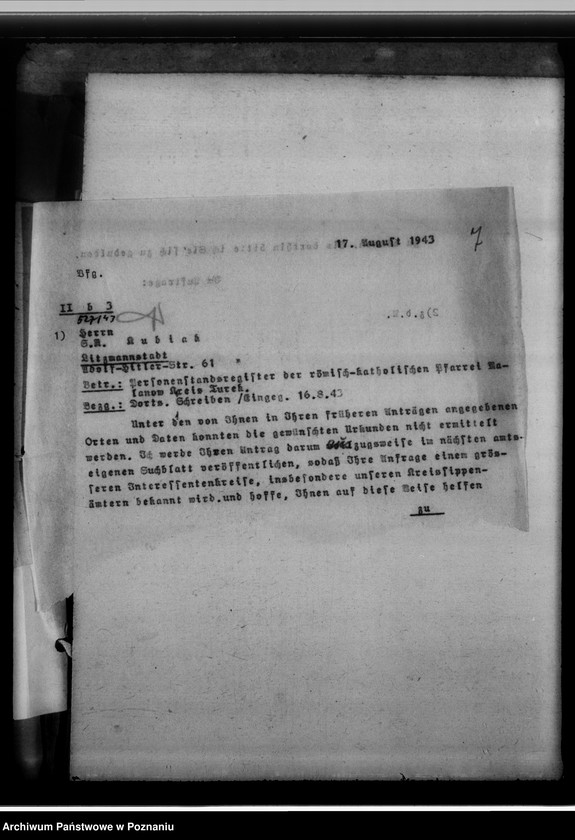 Obraz 11 z jednostki "[Korespondencja w sprawach poszukiwań genealogicznych]"