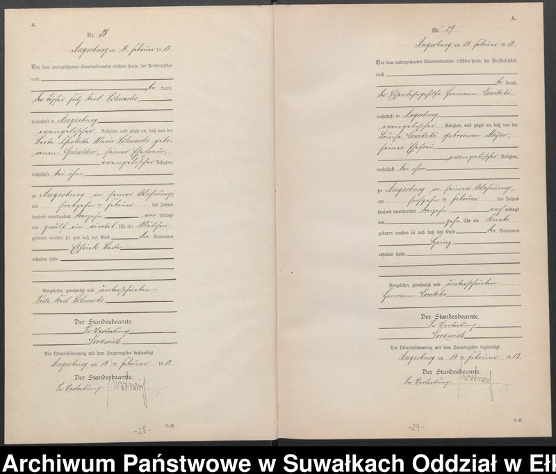 image.from.unit.number "Geburts-Register (Neben-Register) Standesamt Angerburg"