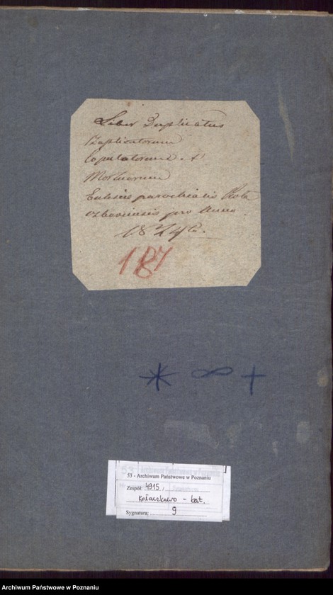 Obraz 2 z jednostki "Liber duplikatus Baptisatorum, Copulatorum et Mortuorum."