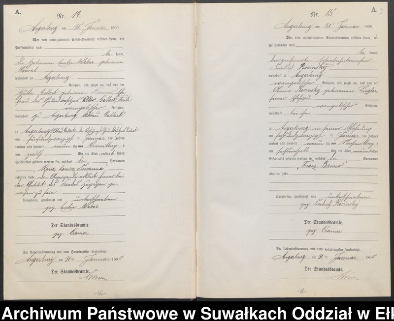 image.from.unit.number "Geburts-Neben-Register des Preussischen Standes-Amtes Angerburg Kreis Angerburg, Band I (Nr1-Nr158)"